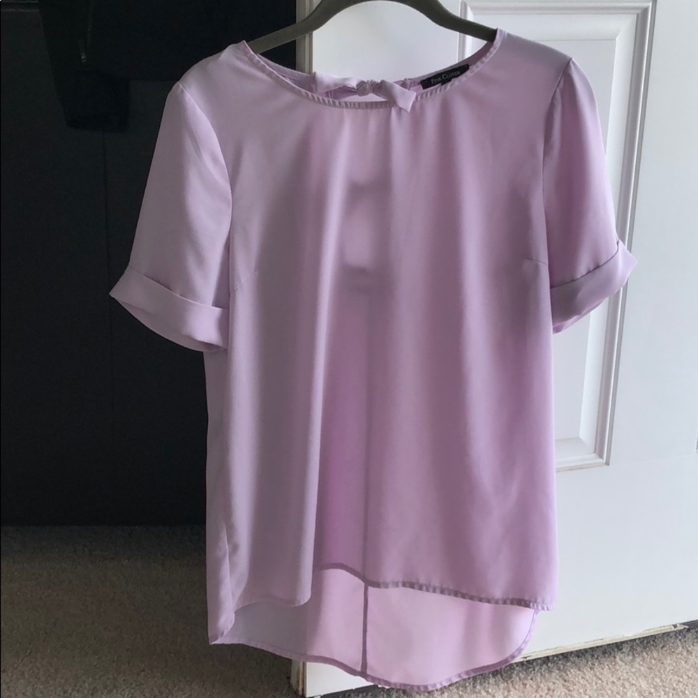 Pink Clover Lavender Short Sleeve High Low Blouse Size Small NWOT